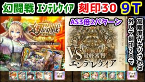 【🦋幻闘戦】エンテレケイア 刻印30 9T AS3倍2パターン 刻印30と刻印28！【黒猫のウィズ 幻闘戦 魔道士への道 黄昏ノ書】