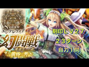 【黒猫のウィズ】幻闘戦 VSエンテレケイア　刻印Lv27    ２３ターン《自力１問》