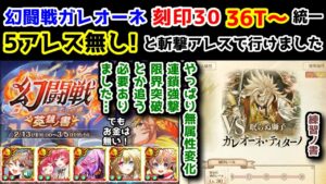 【🦋 幻闘戦】ガレオーネ 刻印30 36T～ 5アレス火/雷無し! 統一と斬撃アレスで行けました【黒猫のウィズ 幻闘戦 魔道士への道 英雄ノ書】